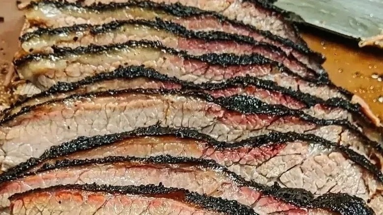 Sliced brisket at Heirloom Market