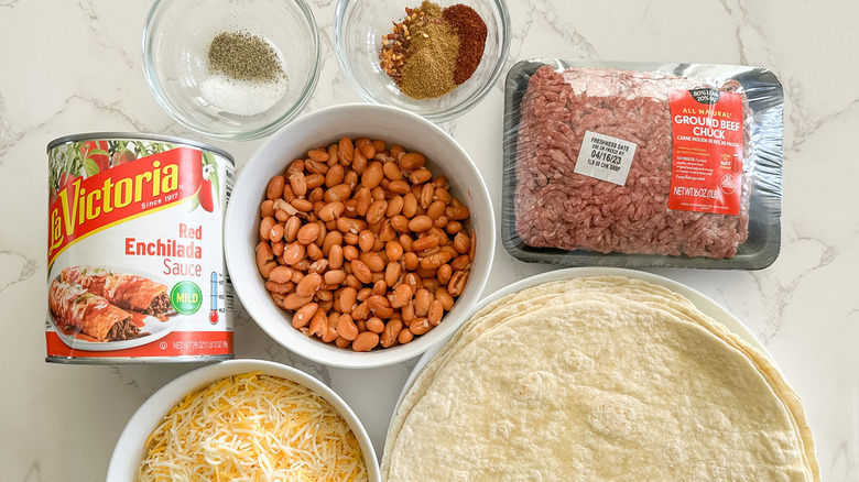 ingredients for beef enchiladas