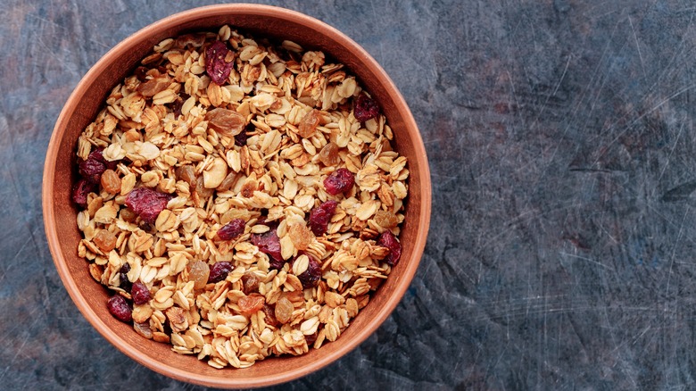 A bowl of granola