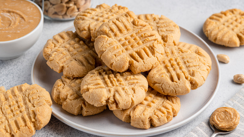 Peanut butter cookies on plate