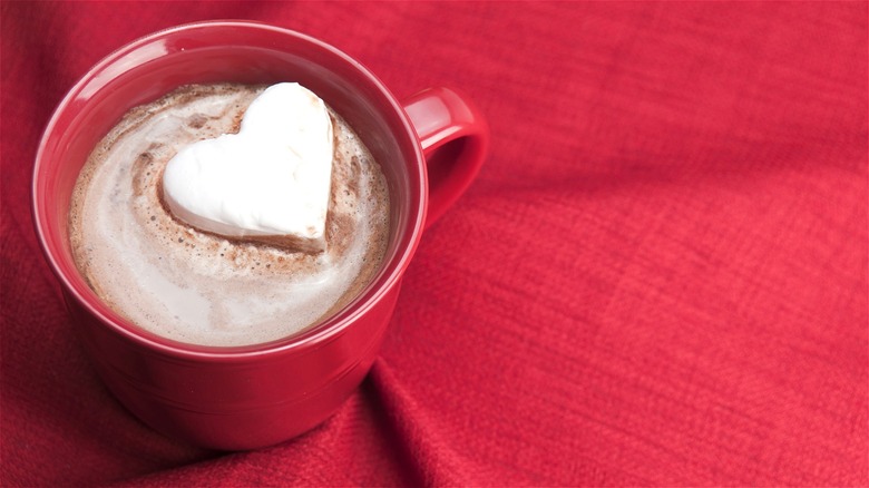 Hot chocolate with heart marshmallow