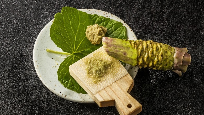 Fresh grated wasabi