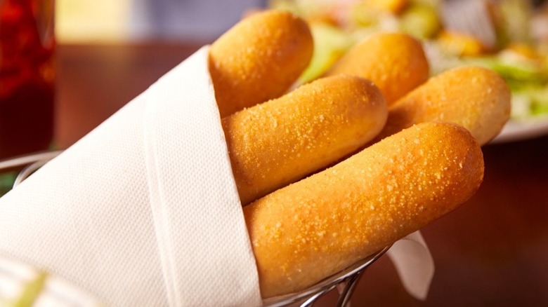 Olive Garden breadsticks close up