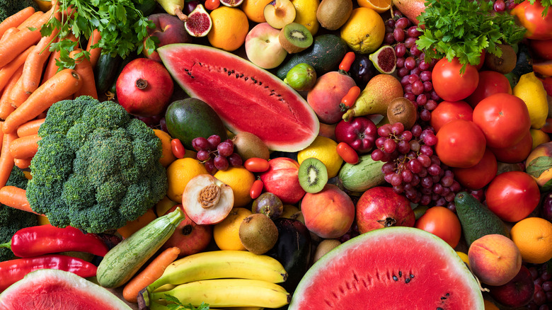 Colorful fruits and vegetables