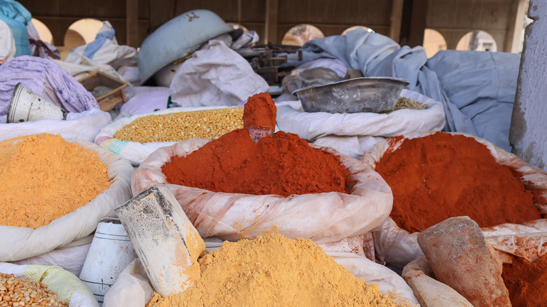 Berbere being sold among other spice mixes