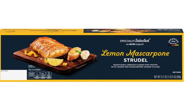 Box of Aldi Specially Selected Lemon Mascarpone Strudel