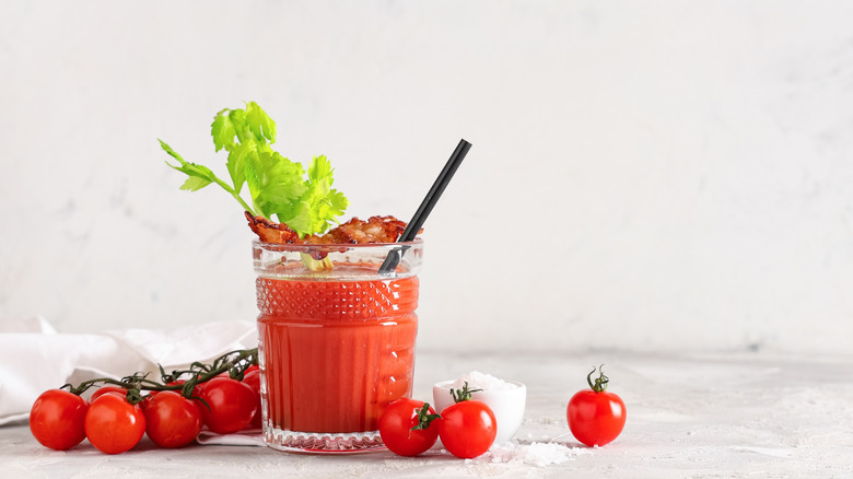 Bloody Mary on white surface