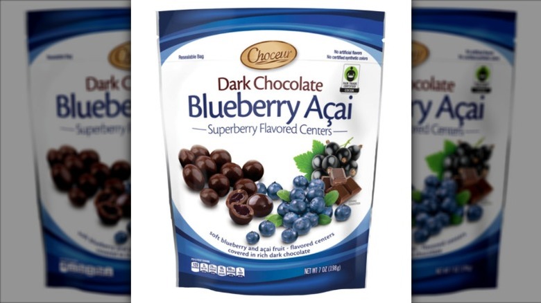 A bag of Choceur Dark Chocolate Blueberry Acai