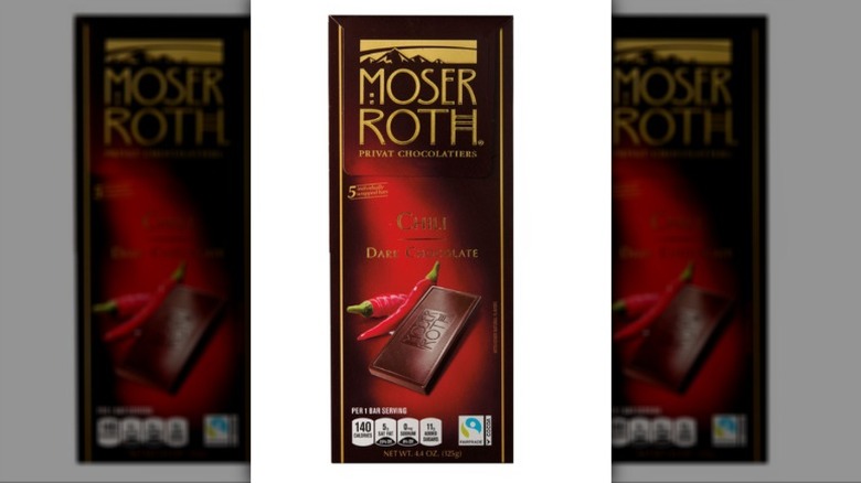 A Moser Roth Chili Dark Chocolate Bar