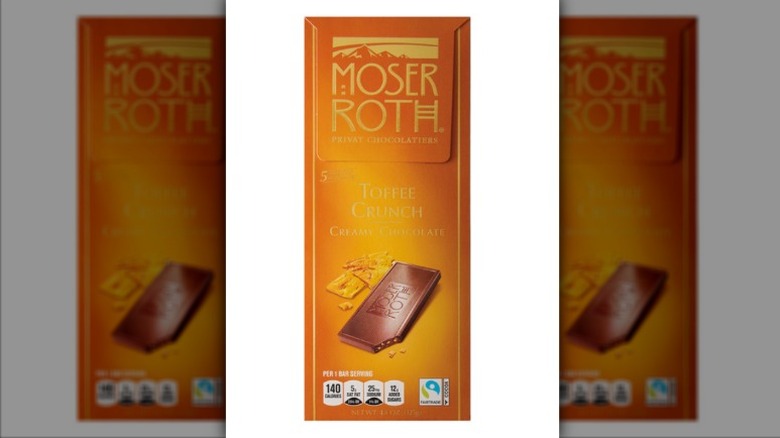 A Moser Roth Toffee Crunch Chocolate Bar