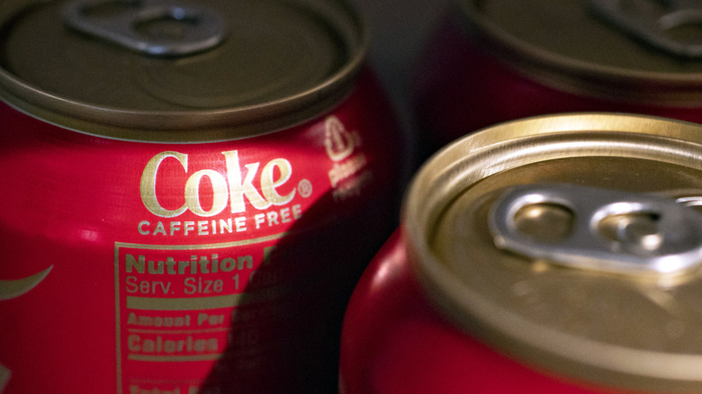 caffeine free coke cans