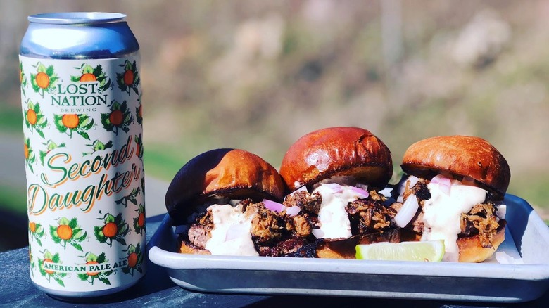 Lost Nation beer and sliders