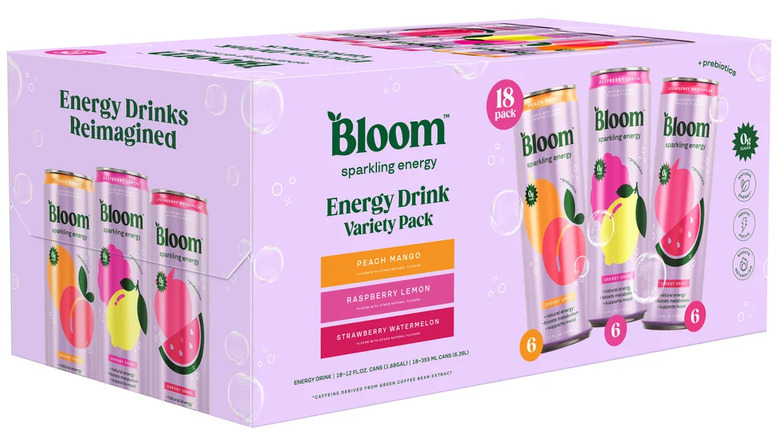 Bloom energy drink 18-pack on white background