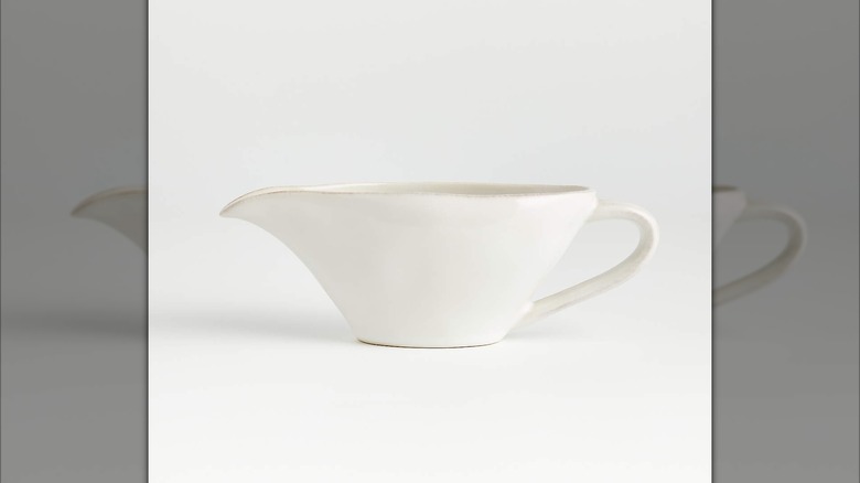 A ceramic gravy boat