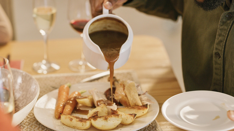 Gravy being poured