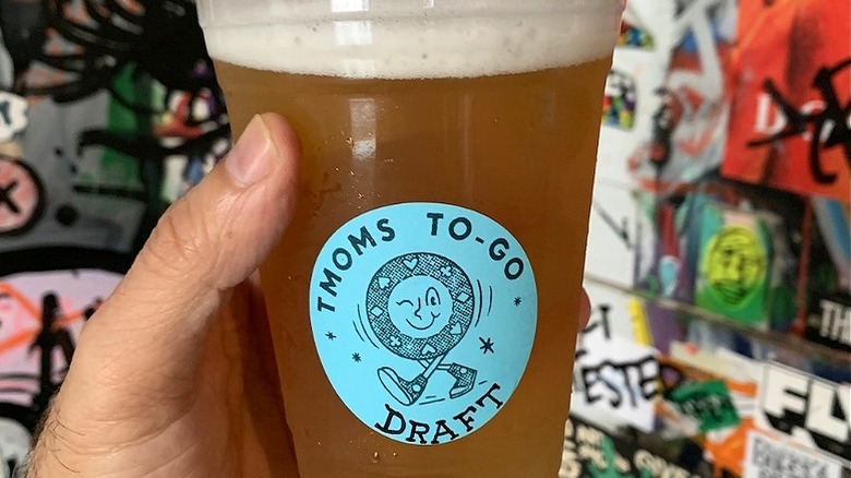 Tattooed Mom to go beer in a cup