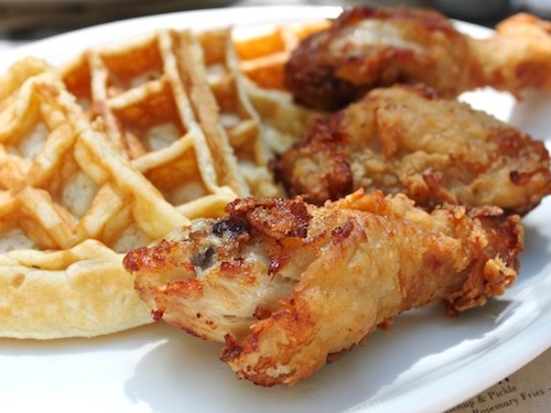 Fried Chicken and Waffles at Back Forty
