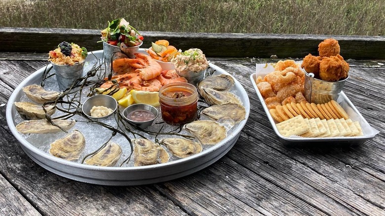 Seafood platter and sides