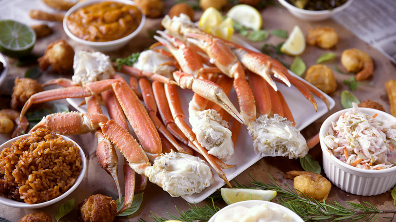 Snow crab legs on plate