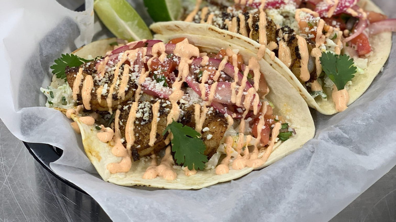 Shrimp tacos at Whaley's