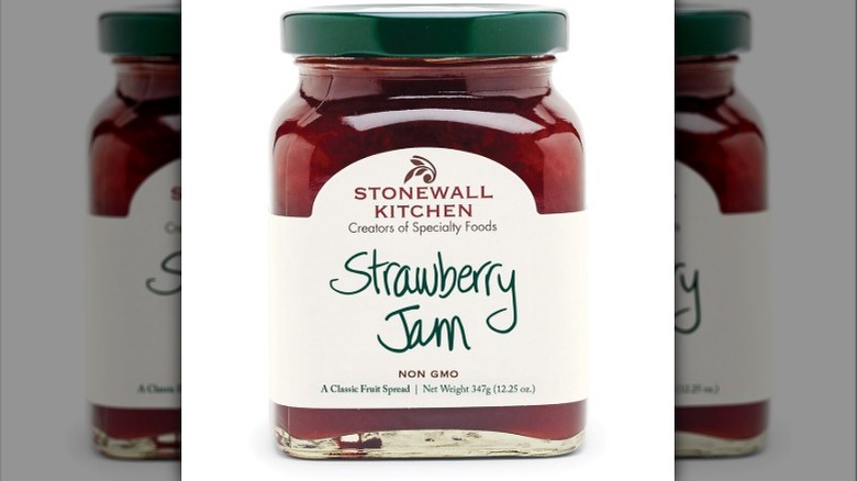 Two jars of Stonewall Kitchen strawberry jam