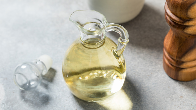 White wine vinegar in small decanter