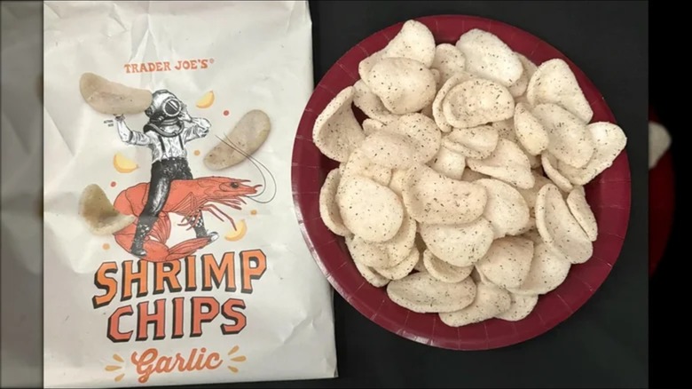 Bag of Trader Joes Garlic Shrimp Chips