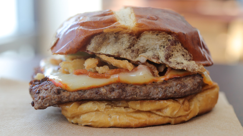 Wendy's Pretzel Bacon Pub Cheeseburger