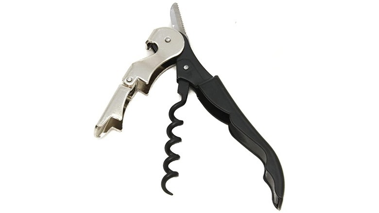 Compact corkscrew bottle opener
