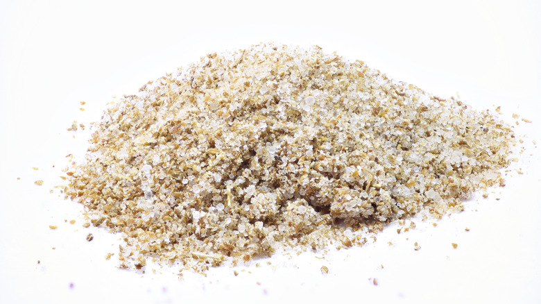 Celery salt on a white table