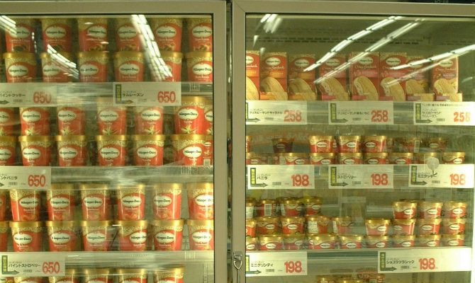 Ice cream in the grocery store