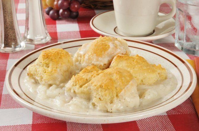 Biscuits and Crawfish Gravy