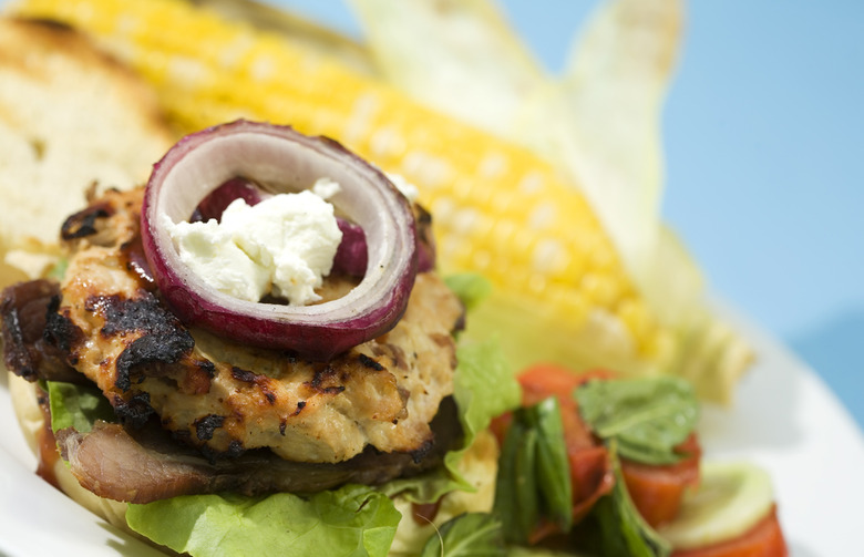 Feta-Spiked Turkey Burgers