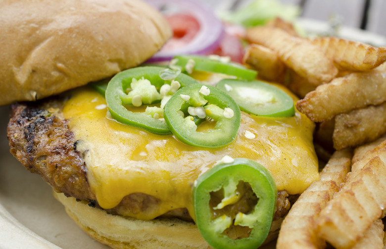 Grilled Bison Burgers with Peaches and Jalapeno Recipe