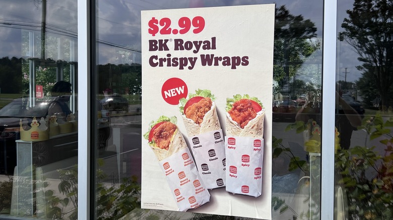 BK Royal Crispy Wraps sign