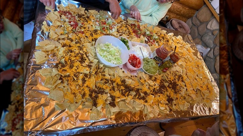 Homemade nacho table
