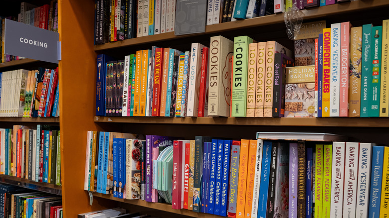 cookbook section in book store