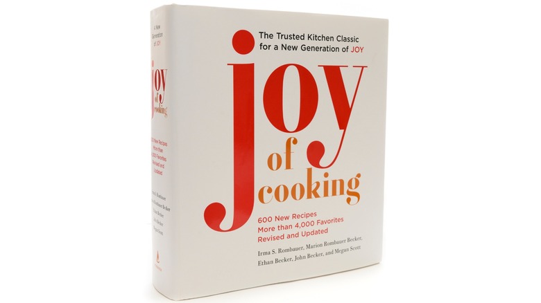Joy of Cooking cookbook standing upright