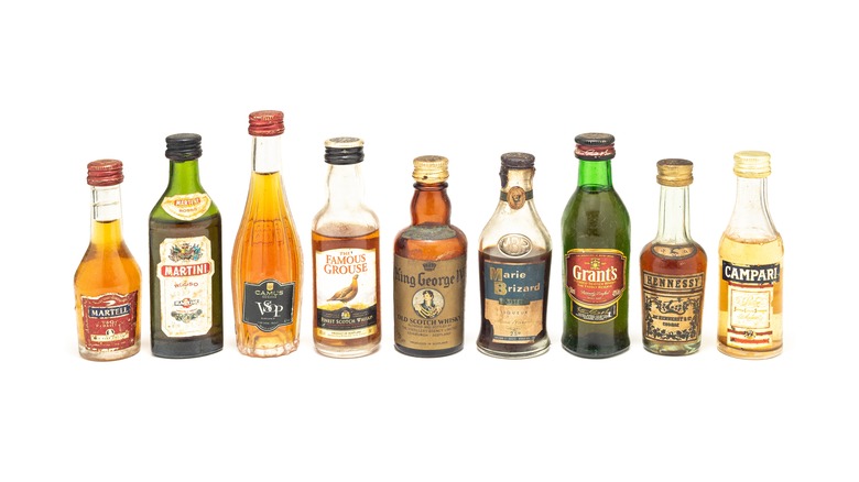 assorted mini liquor bottles
