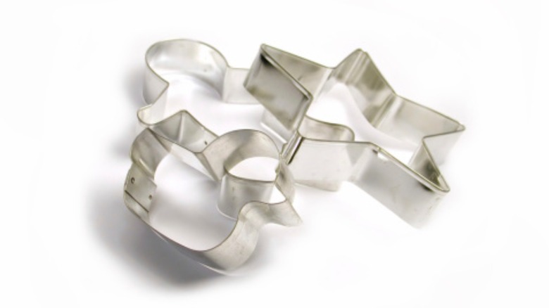 Cookie cutters on white background