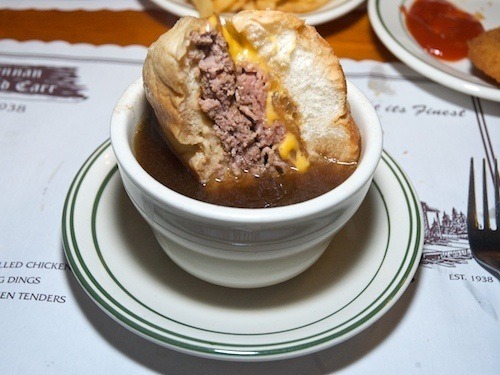 The Gargiulo Burger with Cheese, pre-dip.