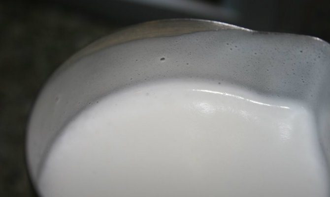 Foamy milk 