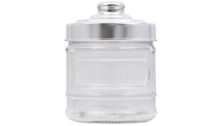 Glass storage jar with lid