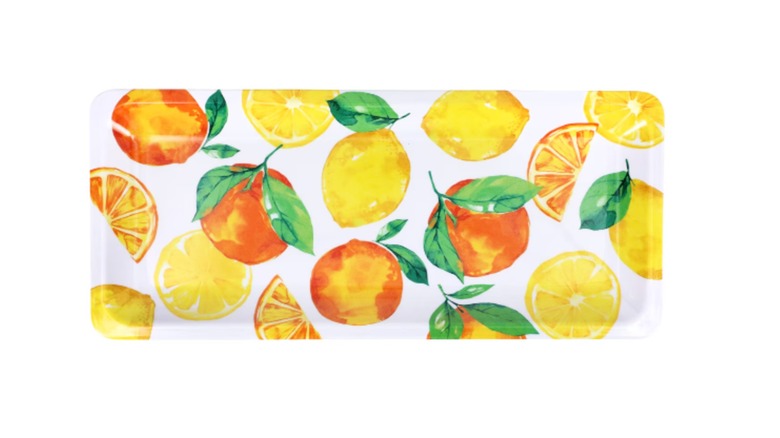 Serving tray with lemon print