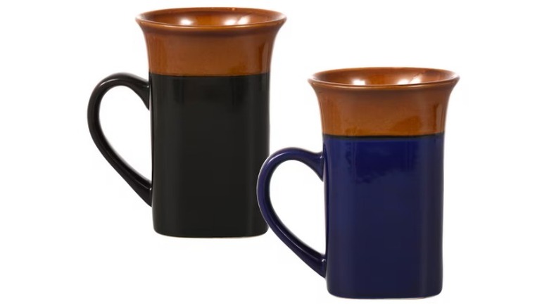 Colored stoneware coffee mugs