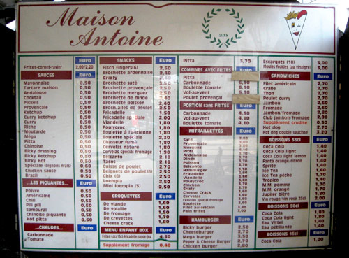Brussels Street Eats Maison Antoine