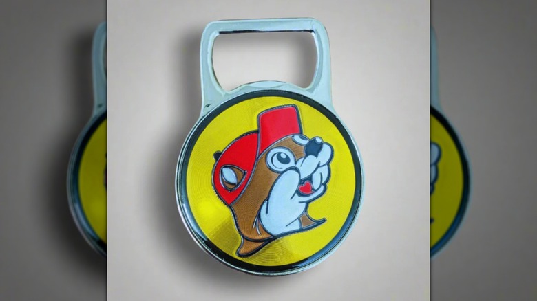 Buc-ee's magnet bottle opener on a white background