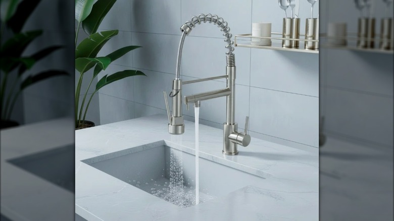 stainless steel commercial kitchen faucet