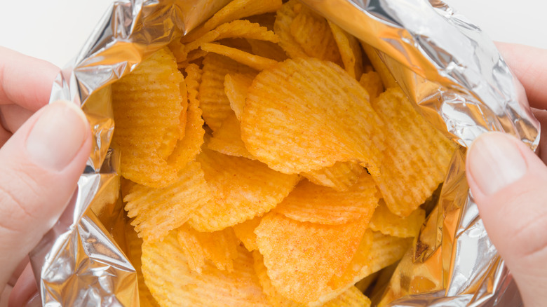 Potato chips in bag