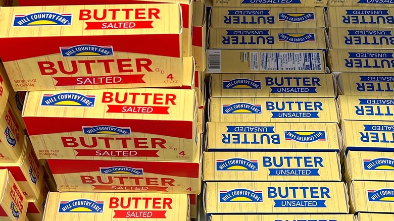sticks of unsalted and salted butter